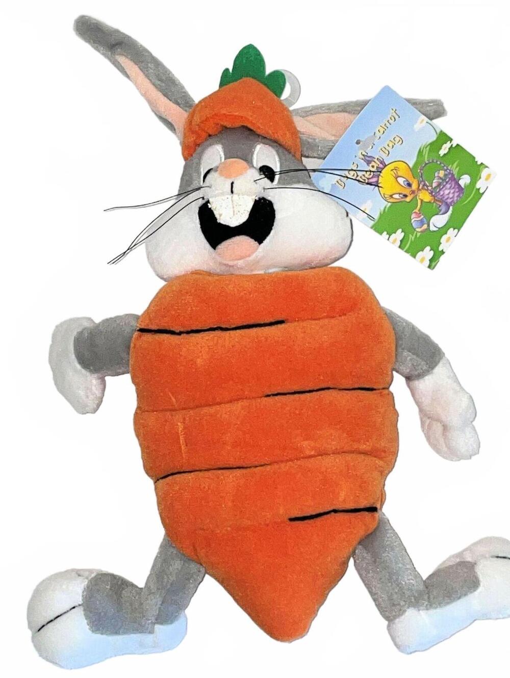 Vintage Bugs Bunny Carrot Costume Plush Bean Bag Warner Bros Looney Tunes